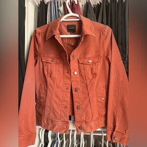 Liverpool Los Angeles Women's Denim Jacket Burnt Orange Stretch Size XS
